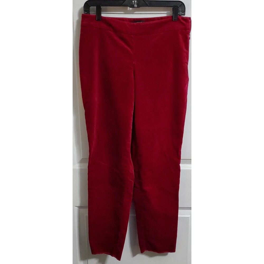 Talbots Womens Velvet Pants Red Holiday  Stretch Curvy 6P